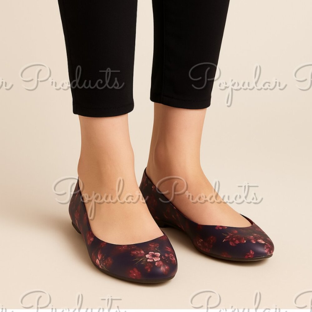 Ballet Flat, Blue Floral